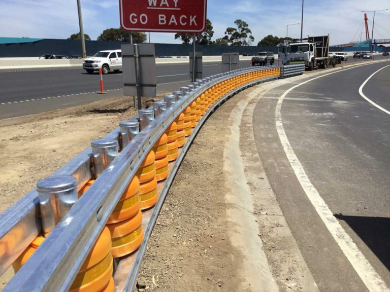 Perth road project trials use of roller safety barrier Traffic
