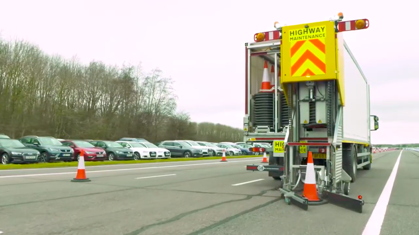 First glimpse of HE's automated conelaying vehicle Traffic