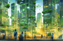 The innovation of smart cities background wallpaper . generative AI