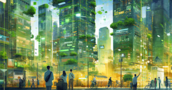 The innovation of smart cities background wallpaper . generative AI