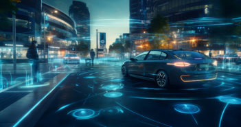 Future street scenario in a smart city